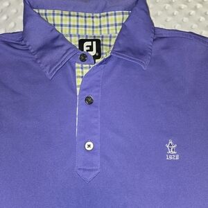 FJ FootJoy Polo Shirt Mens‎ Purple Golf Short Sleeve
